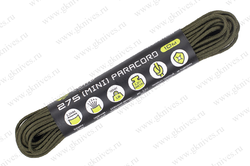 Паракорд 275 (мини) CORD nylon 10м RUS (army green) арт.0629.73