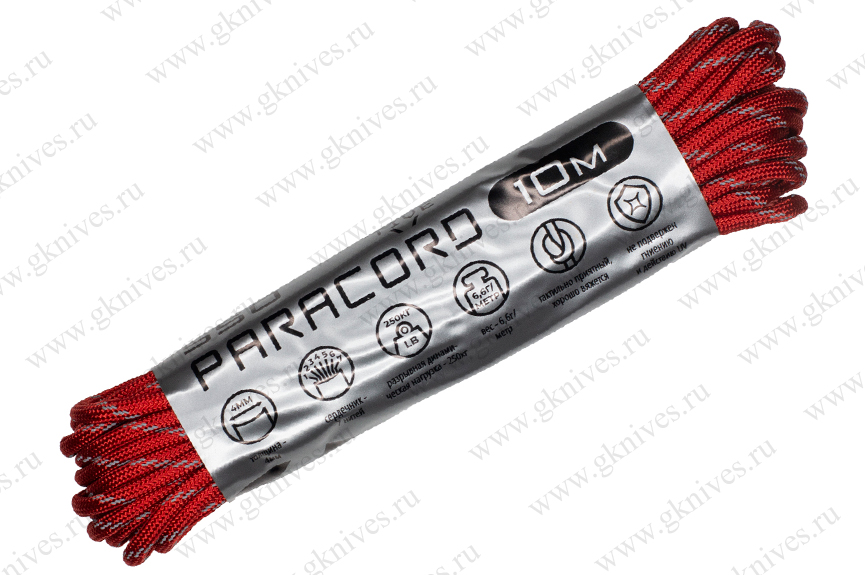 Паракорд 550 CORD nylon 10м RUS световозвращающий (red) арт.0629.128