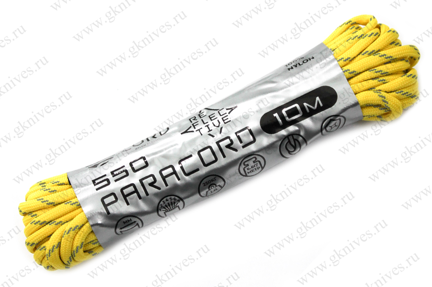Паракорд 550 CORD nylon 10м RUS световозвращающий (lemon) арт.0629.159