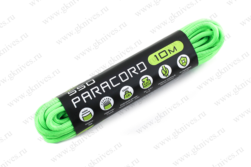Паракорд 550 CORD nylon 10м RUS (neon green) арт.0629.01