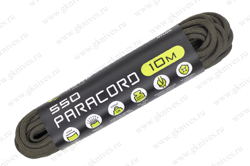 Паракорд 550 CORD nylon 10м RUS (army green) арт.0629.33