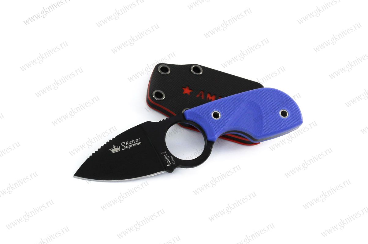 Шейный нож Amigo Z D2 Black Titanium