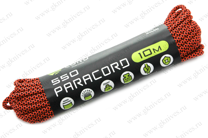 Паракорд 550 CORD nylon 10м RUS (neon orange snake) арт.0629.157