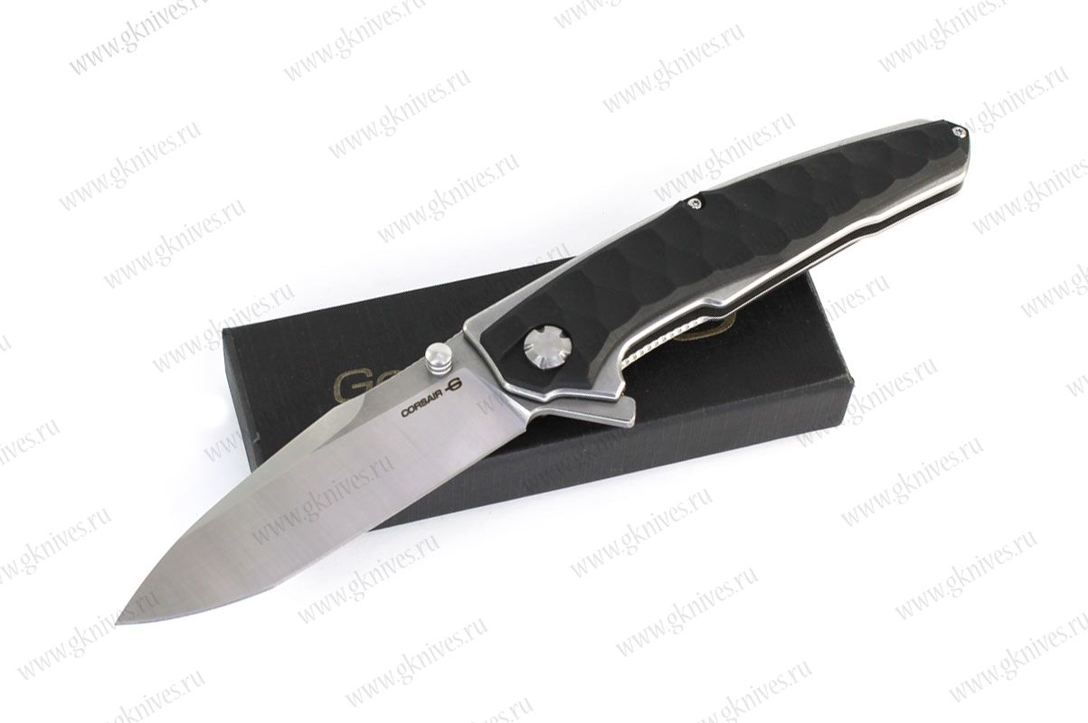 Нож складной Gentleman Knives Корсар / Corsair черный, светлый клинок