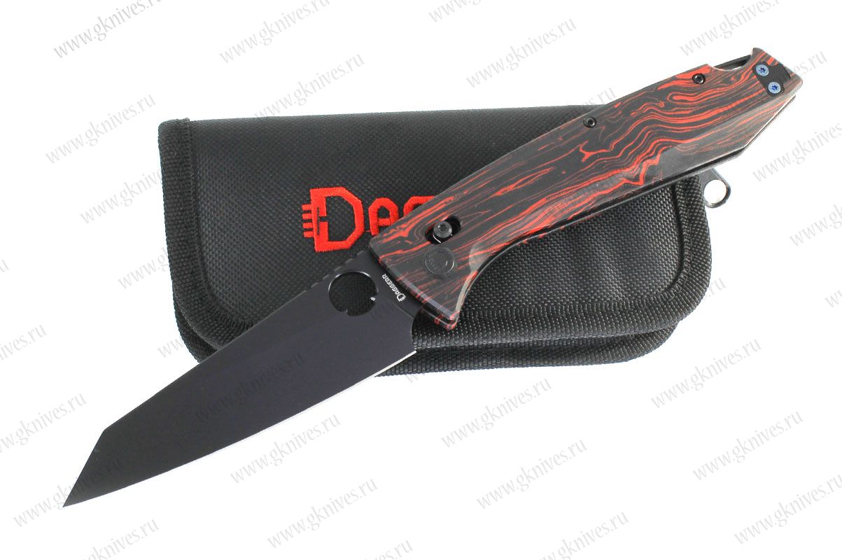 Нож складной Daggerr Аллигатор / Alligator черный (с отверстием в клинке) арт.0112026