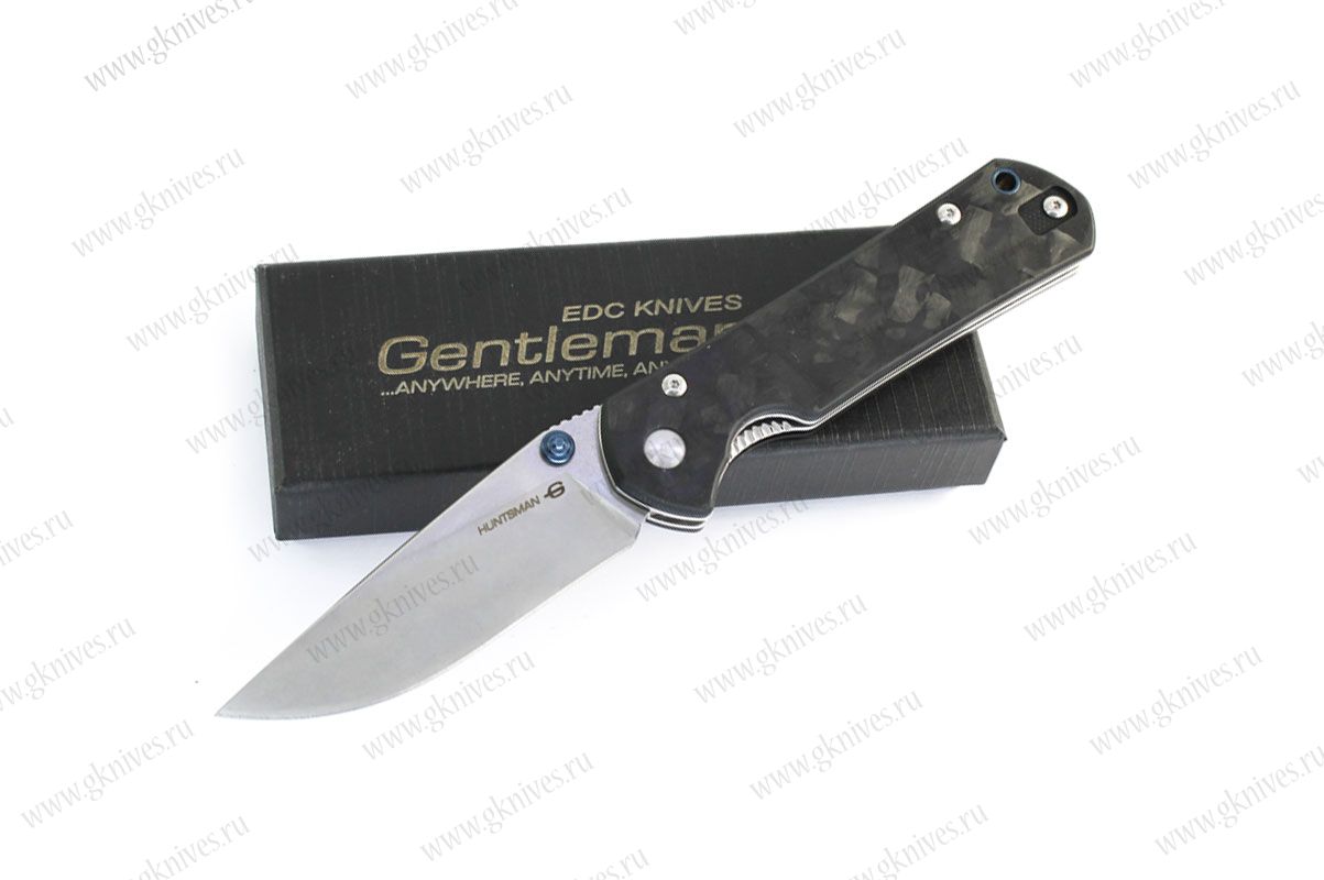 Нож складной Gentleman Knives Охотник / Huntsman черный карбон