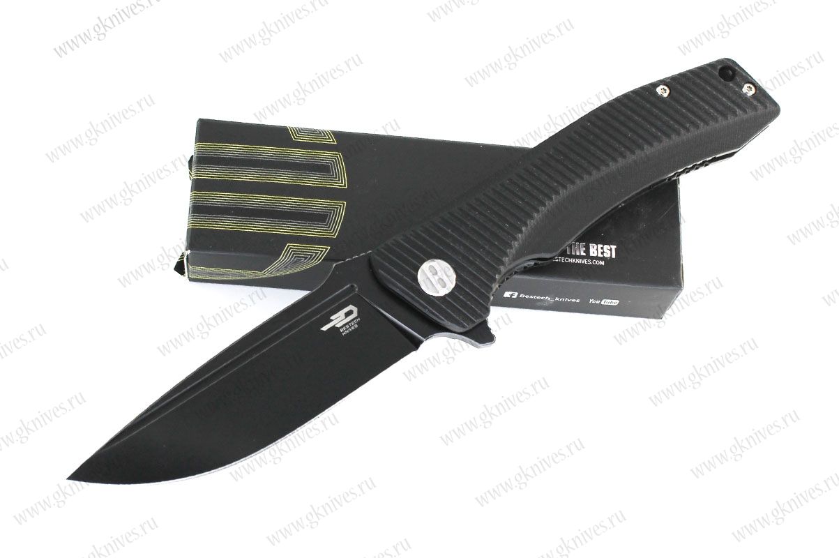 Складной нож Bestech Knives Mako, сталь K110, рукоять G10, черный клинок арт.2652026