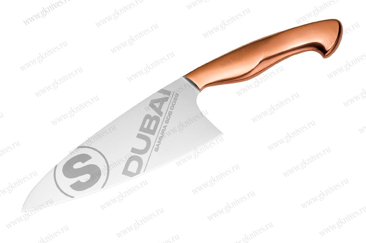 Нож кухонный Боги Samura Dubai SDB-0029, 164 мм, AUS-10, розовое золото арт.3202026