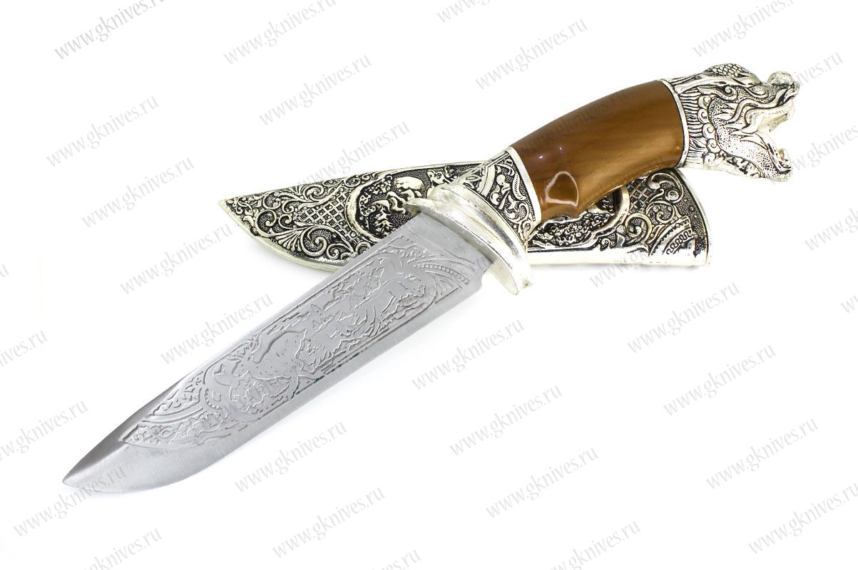 Сувенирный нож Дракон (серебро) арт.4332026