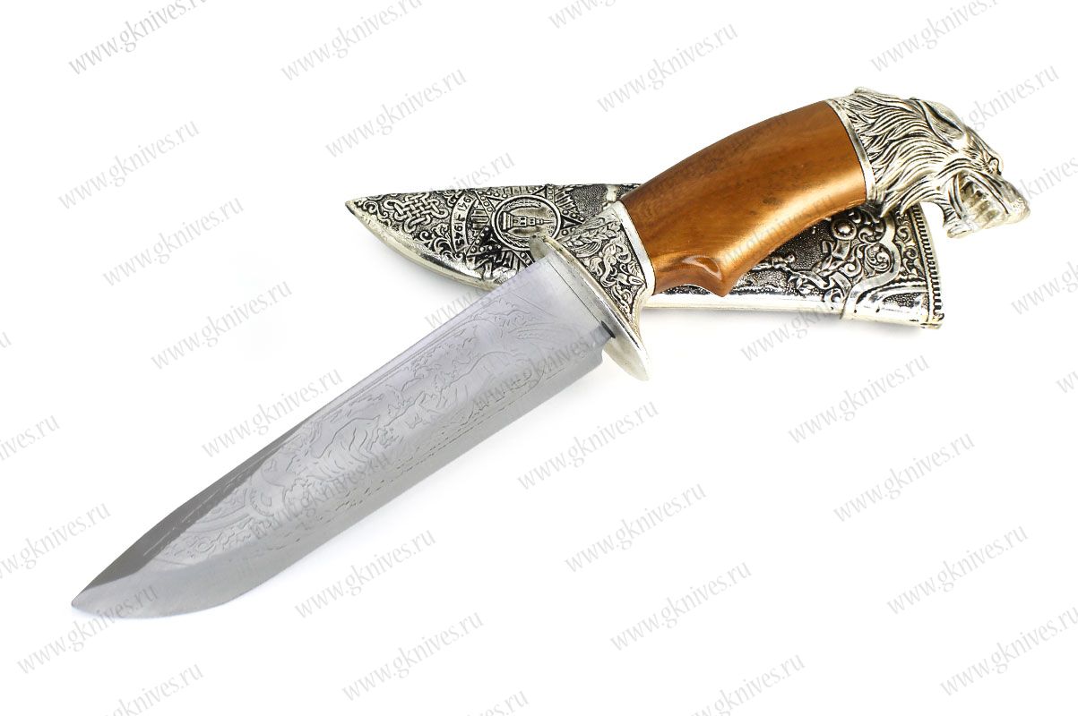 Сувенирный нож Волк (серебро) арт.4312026