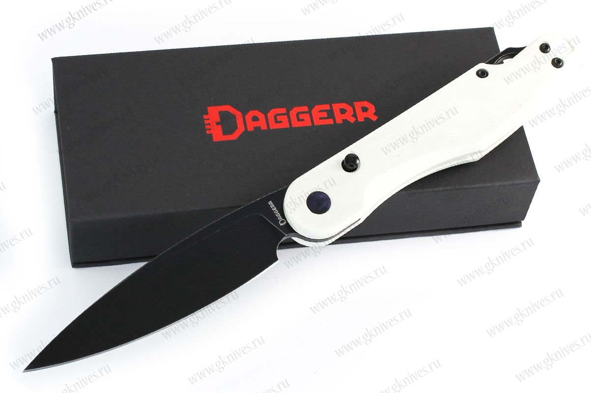 Нож складной Daggerr Воробей / Sparrow белый, черный клинок арт.0645.46