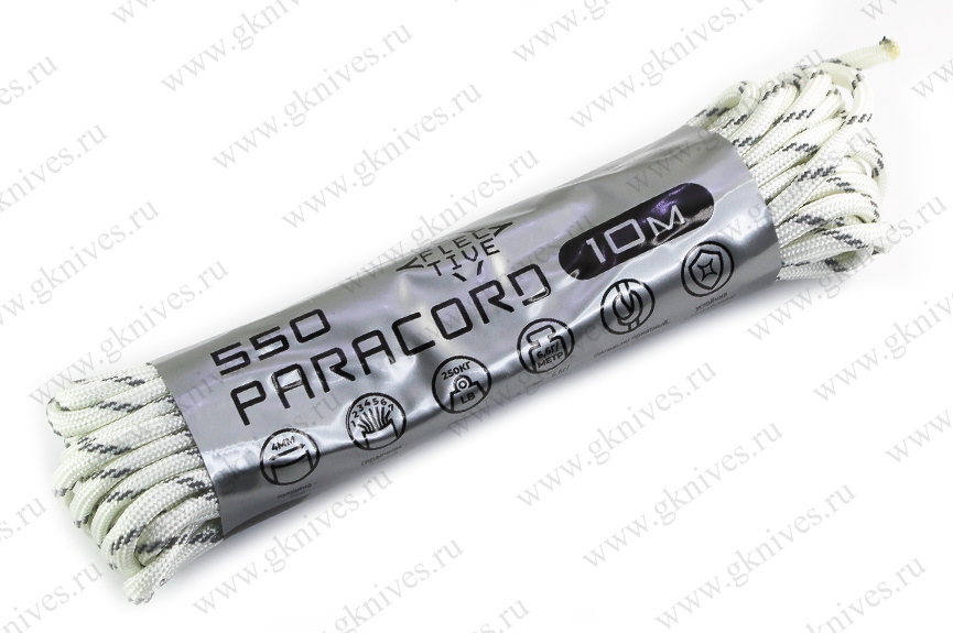 Паракорд 550 CORD nylon 10м RUS световозвращающий (white) арт.0629.199
