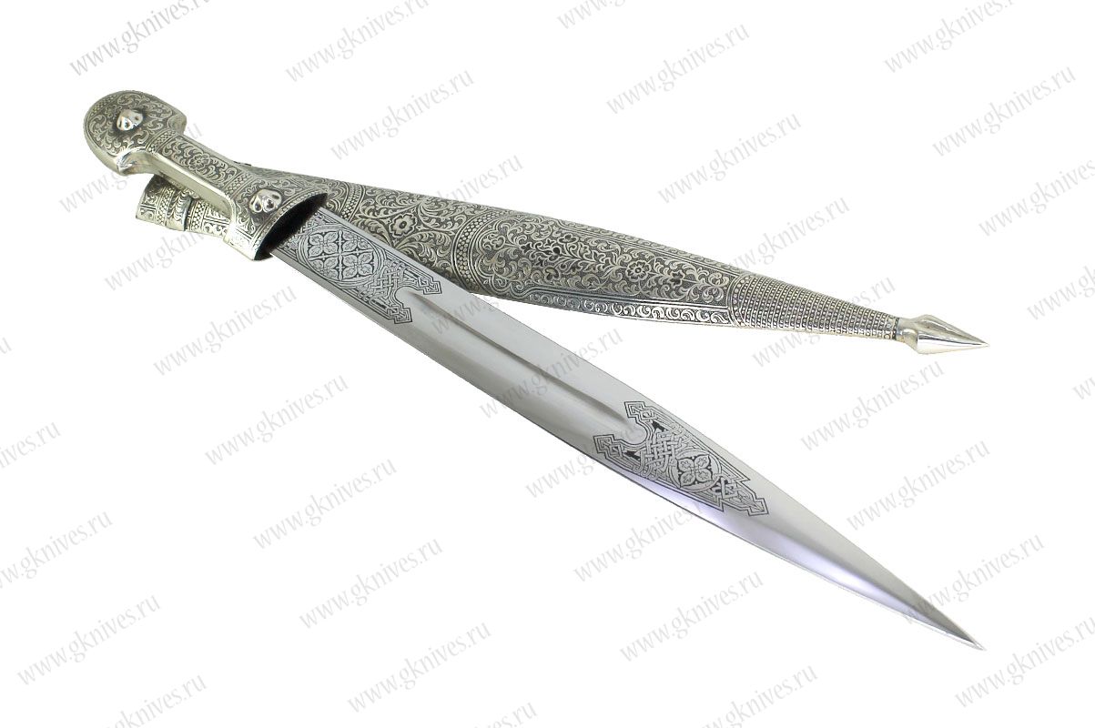 Кавказский кинжал Ирбис (мельхиор) №1 арт.0947.150