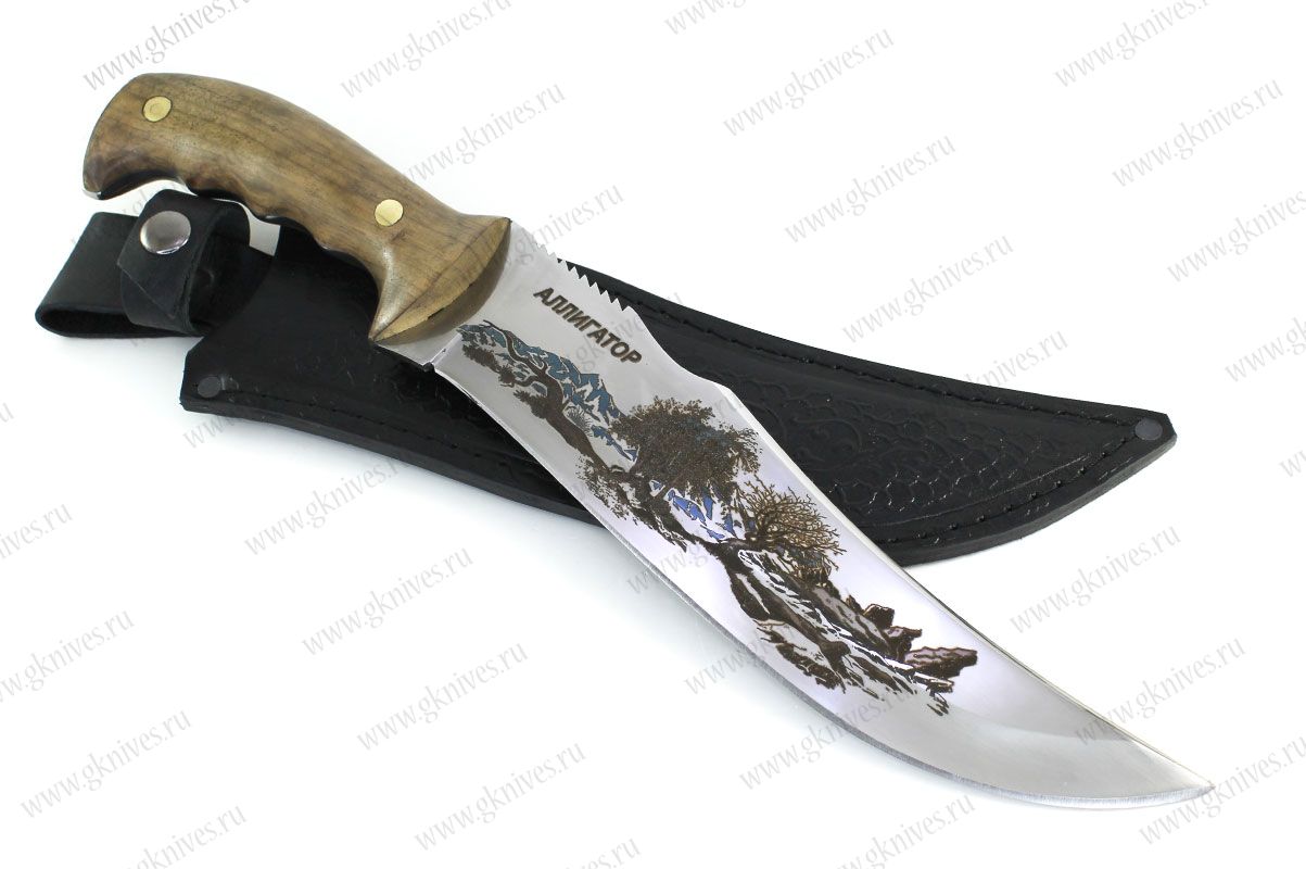 Нож Аллигатор сталь 65х13, рукоять орех арт.0947.267
