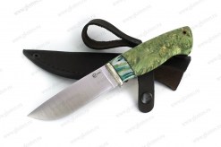 Нож Егерь S390 кап.клёна, стабилизированный зуб мамонта