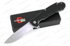 Нож складной Daggerr Спящий / Wocket черный, серрейтор, светлый клинок арт.0645.78
